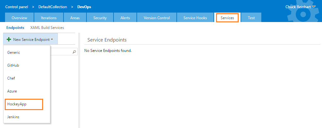 Image of HockeyApp Service endpoint