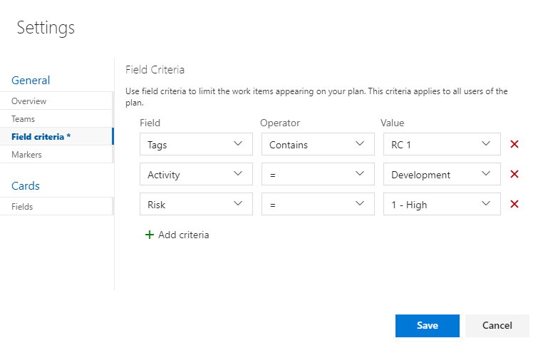 Field Criteria